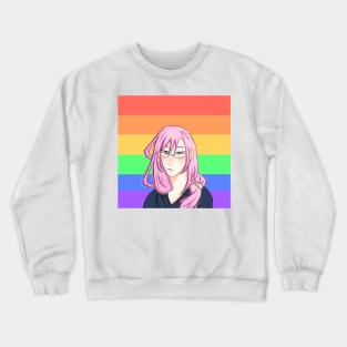 Cherry Blossom w/ Gay Pride Flag Crewneck Sweatshirt